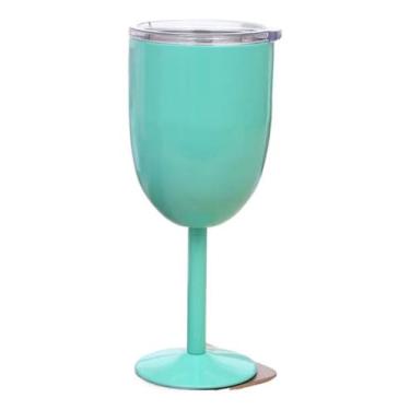 Imagem de Taça Copo Térmico Vinho Em Aço Inoxidável Com Tampa 500ml - Sem marca,