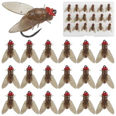Imagem de Bionic Isca de pesca com mosca, kit de iscas de pesca com mosca, 18/36 peças, truta e moscas, iscas de peixe, água doce, água salgada, anzol, isca artificial macia