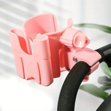 Imagem de Porta-copos 2 em 1 com Suporte para Celular – Universal para Carrinho de Bebê, Bicicleta, Andador e Cadeira de Rodas (Rosa)