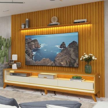 Imagem de Rack Com Painel Para Tv Até 90 Polegadas Led 3 Gavetas Com Pé