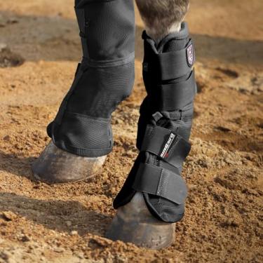 Imagem de Harrison Howard Botas com mosca de cavalo, ajuste perfeito, protetores de perna, botas de malha densa com conforto ventilado, proteção confiável contra elementos de verão, conjunto de 2 peças