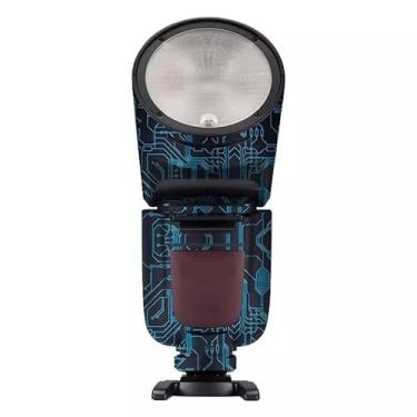 Imagem de Adesivo de flash para câmera antiarranhões para Godox V1 Pro Flash estroboscópico protetor de vinil protetor corporal decalque de revestimento V1 Pro (azul circuito)