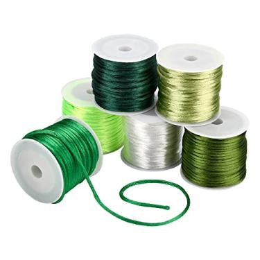 Imagem de PH PandaHall Cordão De Nylon Acetinado Verde 2 Mm, Fio Para Pulseira Seda Com Cauda Rato Dia São Patrício, Colar Macramê, Pulseiras Da Amizade, Kumihimo, Apanhadores Sonhos, Trança Cabelo Patrick, 6