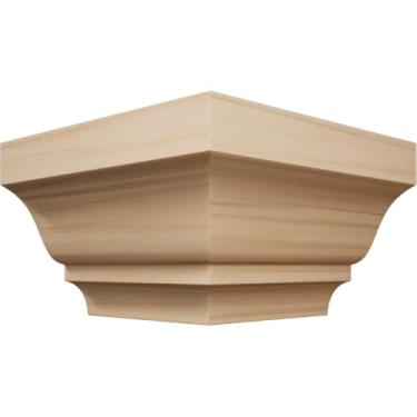 Imagem de 1 5/20.3 cm P x 2 3/20.3 cm A WM52 Americraft Solid Hardwood Stain Grade MiterLink Crown Molding Outside Corner, Alder (Matches Moulding MLDW01X03WM52AL)