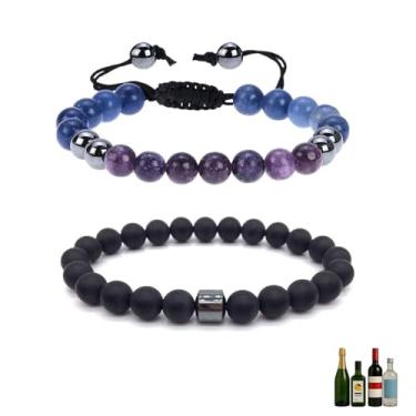 Imagem de Pulseira Glame antiálcool para homens e mulheres, conjunto de pulseiras de manifestação de álcool para reduzir o desejo de beber pulseiras elegantes curativas calmantes ansiedade alívio estresse