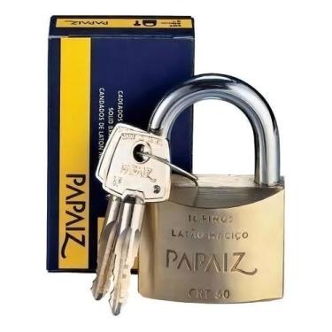 Imagem de Cadeado Papaiz 60mm Com Chave Tetra Cor Dourado