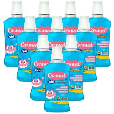 Imagem de Kit Enxaguante Bucal Carmed Fini Dentaduras Com 10 Unidades De 250ml C