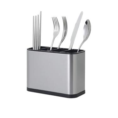 Imagem de Escorredor Aço Inox Porta Talheres Utensílios Organizador de Utensílios Pia Cozinha Suporte Louça Multiuso Premium Inoxidável Elegante Moderno