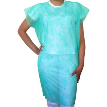 Imagem de Avental TNT Dejamaro Descartável Sem Manga Verde Gramatura 20 - unidad