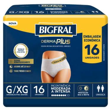 Imagem de Roupa Íntima Derma Plus Bigfral - Tamanho G/XG - 16 unidades, 1, 16, G