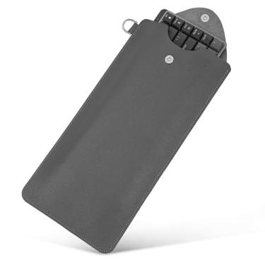 Imagem de GEEKRIA Estojo de transporte ultrafino para teclados, compatível com MelGeek O2, Flow Lite 84, Logitech MX Mechanical Mini, LOFREE Flow84, IQUNIX MQ80, bolsa de viagem protetora de couro vegano (cinza