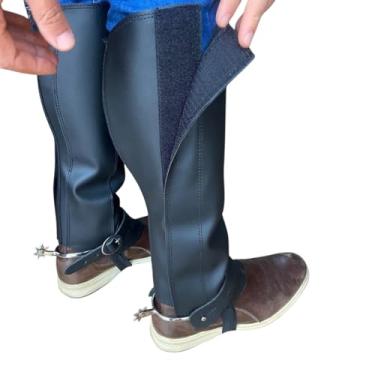 Imagem de Kit Perneira Sintética Mangalarga Com Espora Batida e Correias (preto, G)