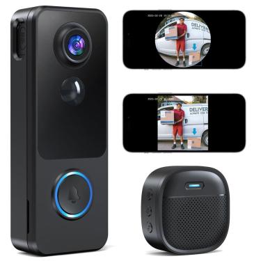 Imagem de Câmera de campainha sem fio MUBVIEW 2K 3MP 180° com carrilhão
