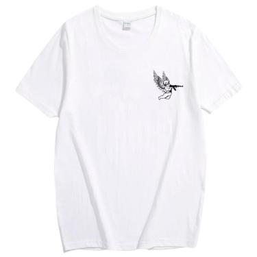 Imagem de Camiseta Streetwear Masculina Anjo Com AK47 Unissex Em Algodão-Masculino