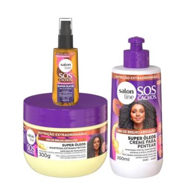 Imagem de Kit Super Óleos com Creme de Pentear 300ml + Manteiga + Óleo 42ml - Brilho e Nutrição Salon Line