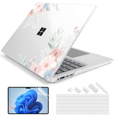 Imagem de Batianda Capa para laptop Microsoft Surface de 15 polegadas Copilot+ PC 2024 (7ª Ed) modelo 2037, capa dura durável e resistente a arranhões, com capa de teclado e protetor de tela, flor fofa