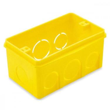 Imagem de Caixinha Luz Amarela Pvc 4X2 Brascom - Kit C/100 Unidades