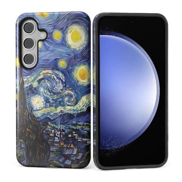 Imagem de Kapadiy Capa para Samsung Galaxy S24 [Design Noite Estrelada Lua] - Proteção Dupla Híbrida (Silicone + PC Rígido) Capa Protetora à Prova de Choque para Homens e Mulheres