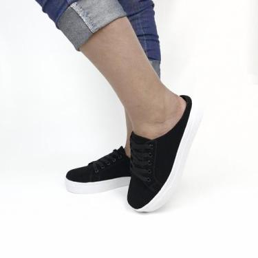 Imagem de Tênis Feminino Mule Babuche Calce Fácil - Tulip Shoes, Preto, 38