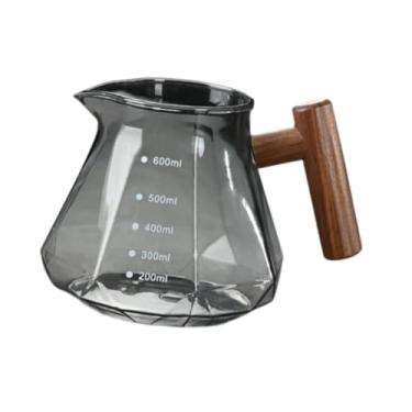 Imagem de IEUDNS Cafeteira de vidro para servir café, chaleira, 20 oz/600ml, gotejador de café resistente ao calor para uso diário, escritório, casa, acampamento, Cinza