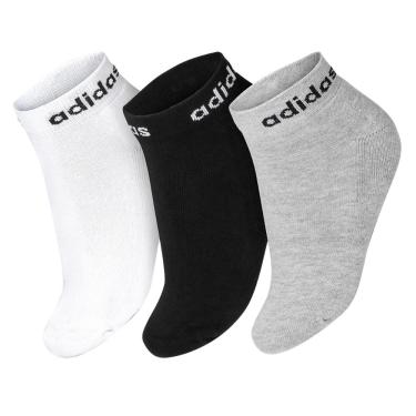 Imagem de Meia Adidas Lin Ankle 35 ao 37- Pack com 03 unidades Branco Cinza e Preto