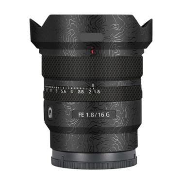 Imagem de Adesivo de lente de câmera antiarranhões para Sony FE 16 mm F1.8 G Capa protetora de película protetora 16 F 1,8 (contorno preto)