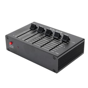 Imagem de Asixxsix Equalizador de som digital Phono Preamp EQ de 2 canais, pré-amplificador com agudos, médios, graves, controle de volume balanceado, ajuste de controle de volume balanceado