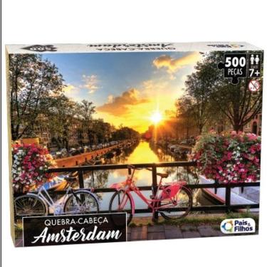 Imagem de Quebra cabeça Amsterdã Holanda 500 peças - Puzzle QC Pais e filhos