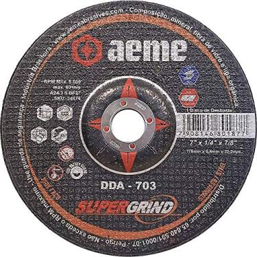 Imagem de Disco de Desbaste Aço/Inox Aeme DDA 703 Super Grind 7 x 1/4 x 7/8