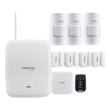 Imagem de Kit Alarme Intelbras AMT 8000 Sem Fio Com 4 Sensores de Abertura e 3 d