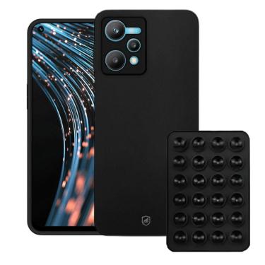 Imagem de Kit Capa Case Capinha Silicon Veloz Para Realme V25 + Ventosa - Preta - Gshield