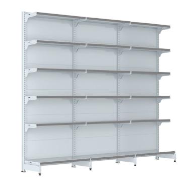 Imagem de Gondola Parede 202 Fit Farmacia Ate 3 Metros Branco Pe Cinza