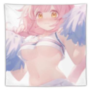 Imagem de LIEGBMEU Tapeçaria de biquíni sexy anime menina 152.4 cm x 152.4 cm interior exterior parede colcha arte decoração de tapeçaria caprichosa, AF307
