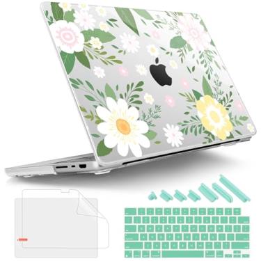 Imagem de Tuiklol Capa rígida para MacBook Pro de 14 polegadas versão 2024-2021 M4 A3112 A3401 A3185/M3 A2918 A2992/M2 A2779/M1 A2442 Pro/Max, capa rígida com capa de teclado e protetor de tela para Touch ID