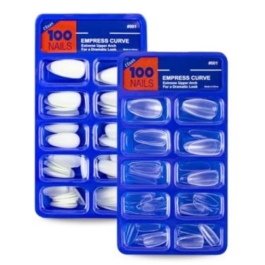Imagem de Kit 200 Unha Postiça Almond Curta Branca Transparente Nail