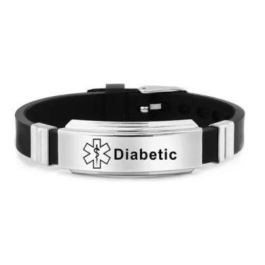 Imagem de Pulseira Ajustável Adulto E Infantil Alerta Médico Diabetes - Euro Imp