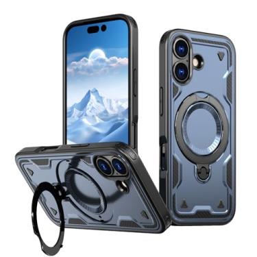 Imagem de MRRSIWEI Capa magnética para APP 107, proteção de nível militar, resistente, à prova de choque com anel giratório com suporte para IPE 107. Capa azul