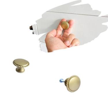 Imagem de Kit 8 Puxador de Gaveta Moderno/ Redondo Dourado Fosco 30mm - Compras 