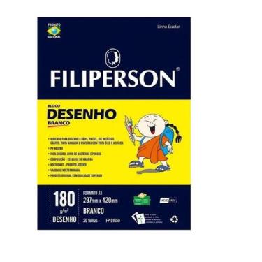 Imagem de Bloco de desenho A3 Filiperson 180g com 20 folhas