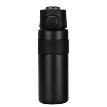 Imagem de Garrafa Térmica Esportiva 800ml em Aço Inoxidável Isolamento a Vácuo com Canudo e Alça para Academia e Viagem (Preto)