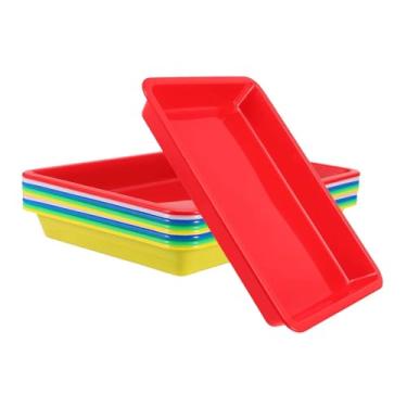 Imagem de Baoblaze 10x Bandejas de servir Bandejas de chá para festa Organizador de mesa portátil multiuso Pratos Pratos para piqueniques Casamento Hotel Festa Favor, 24.5 Cm X 18 Cm X