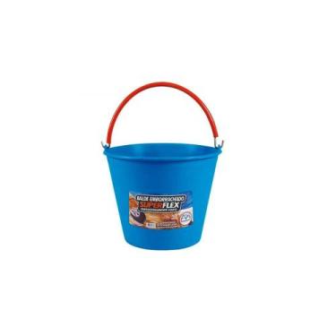 Imagem de Kit 6 Balde Emborrachado Azul Superflex 12 litros - Metasul