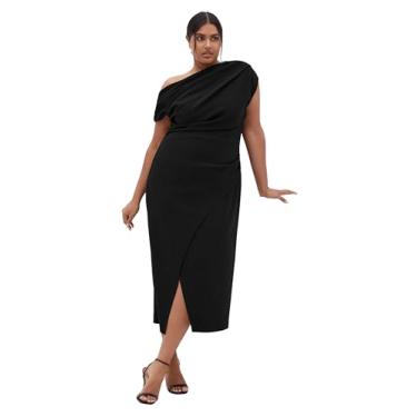 Imagem de City Chic Vestido feminino plus size - ombro de fora atrevido, Preto, 48