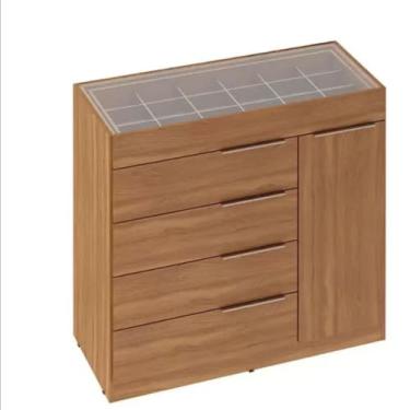 Imagem de Demóbile - Cômoda Lume 1 Porta e 5 Gavetas com Porta Jóia D5130 Demóbile