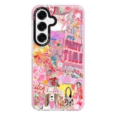 Imagem de ChiCaseVer Capa para Samsung Galaxy S24U, estampa rosa de colagem de festa, TPU fino e divertido compatível com MagSafe e proteção contra quedas de nível militar e proteção de câmera para mulheres e