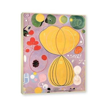 Imagem de Moldura de champanhe. Pôster Hilma Af Klint, (Os dez maiores, nº 07), reproduções de pinturas famosas, imagem de arte abstrata para sala de estar quarto decoração de casa. 30 x 40 cm-11,8 x 15,7 pol