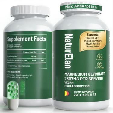 Imagem de Suplementos de glicinato de magnésio NatureLan 2307 mg 270 cápsulas