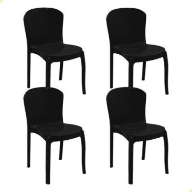 Imagem de Kit 4 Cadeiras Tramontina Anna em Polipropileno Preto 92028/009