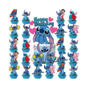 Imagem de Topo De Bolo De Aniversário Stitch Para Crianças, Decoração Para Festa