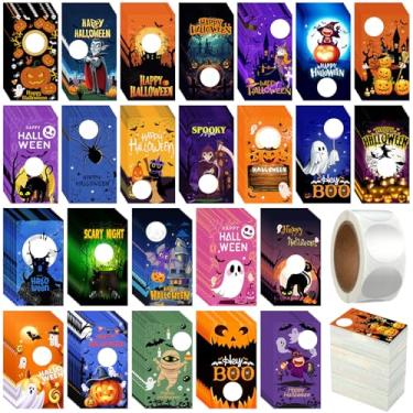 Imagem de Skylety 240 peças de cartões de raspar de Halloween 24 estilos DIY em branco vales de presente com 300 adesivos, 100 sacos para grupos de prêmios de negócios de Halloween suprimentos de festa